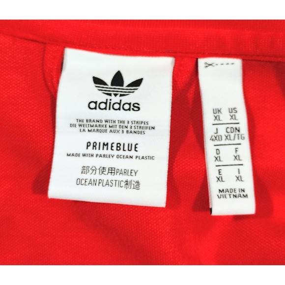 Adidas Originals Prime Blue mens Red Trefoil Logo Track Tracksuit Jacket size XL - Picture 4 of 11